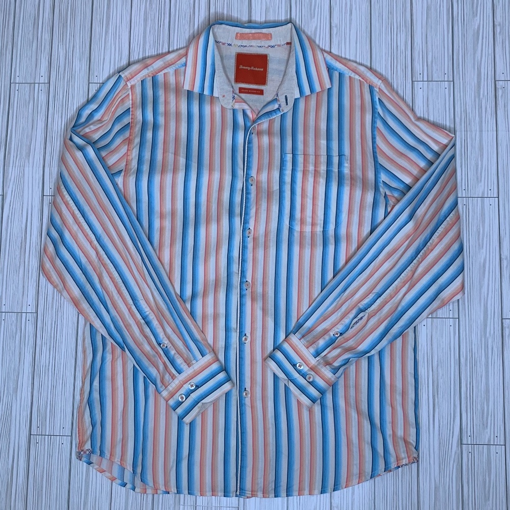 Tommy Bahama Island Modern Fit Men’s M Long-lsleeve Button-down Striped Shirt